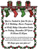K-2 Holiday Music Program