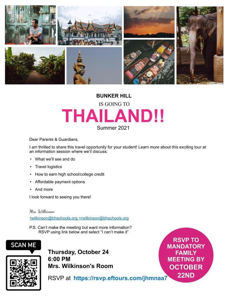 2021 Service Trip to Thailand Flyer